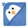 Luvable Friends Toalha com capuz com cara de animal, pinguim azul Best