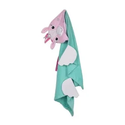 Zoocchini Toalha de banho de pelúcia com capuz para crianças Allie the Alicorn, rosa/verde Clearance