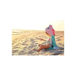 Zoocchini Toalha de banho de pelúcia com capuz para crianças Allie the Alicorn, rosa/verde Clearance