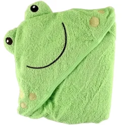 Baby Vision Toalha de bebê felpuda com capuz Luvable Friends com rosto de animal, sapo Sale