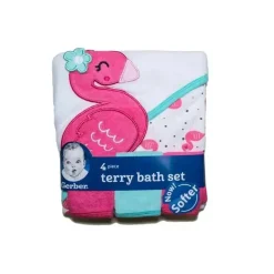 Gerber Toalhas e panos de bebê com capuz 4 peças Flamingo Outlet