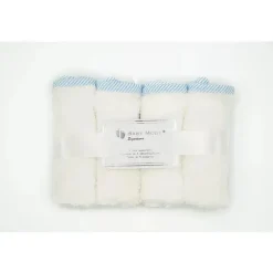 Rose Textiles Toalhinhas de bebê com detalhes em tecido rosa branco com listras azuis Online