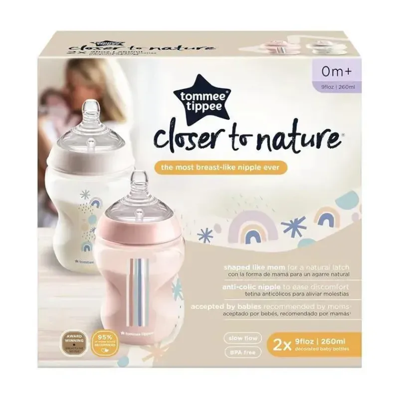 tommee_tippee__mais_perto_SKU7Tl2Cpow_2.webp Tommee Tippee - Mais perto da natureza 2Pk 9Oz, Deco Bottle Girl Best