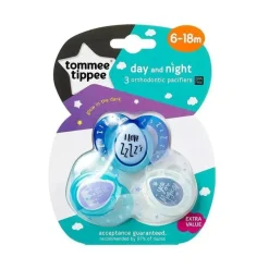 Tommee Tippee - 3Pk mais perto da natureza Dia e noite Chupetas que brilham no escuro 6-18M - As cores podem variar Discount