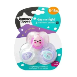 Tommee Tippee - 3Pk mais perto da natureza Dia e noite Chupetas que brilham no escuro 6-18M - As cores podem variar Discount