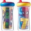 Tomy - 2 copos isolados com canudinho 9 onças, Marvel Fashion