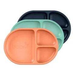Tomy - Boon Chow Conjunto de pratos de silicone, 3 unidades, menta Best