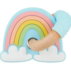 Mud Pie Torta de lama - Mordedor de silicone com anel arco-íris Fashion