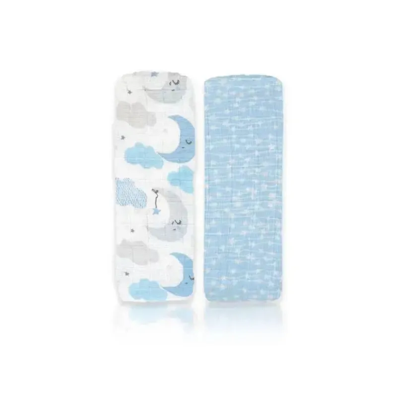 txteis_rosa___unidades_de_SKUw5gMgOyF_0.webp Rose Textiles Têxteis Rosa - 2 unidades de cobertores de musselina para bebês meninos, azul estrela/onda Hot