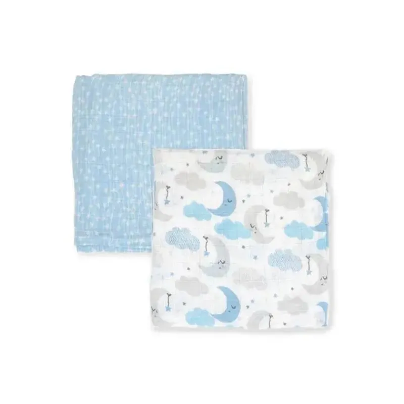 txteis_rosa___unidades_de_SKUw5gMgOyF_1.webp Rose Textiles Têxteis Rosa - 2 unidades de cobertores de musselina para bebês meninos, azul estrela/onda Hot
