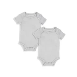 Rose Textiles Têxteis Rosa - 2Pk Macacão Sólido Neutro para Bebê, Cinza Fashion