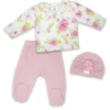 Rose Textiles Têxteis Rosas - Conjunto de enxoval de bebê menina 3Pk, lindo floral rosa Sale