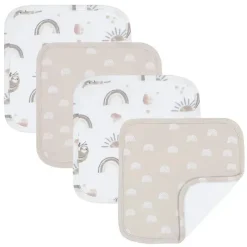 Living Textiles Têxteis Vivos - Panos de Lavar Bebê 4Pk, Preguiça/Arco-Íris Outlet