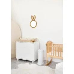 Ubbi - Balde de fraldas com trava de odor em aço, branco Fashion