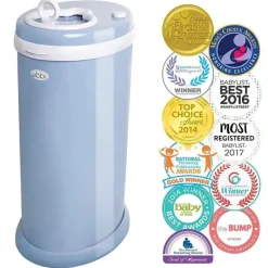 Ubbi - Balde de fraldas com trava de odor em aço, azul nuvem Discount