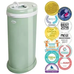 Ubbi - Balde de fraldas com trava de odor em aço, verde sálvia Best