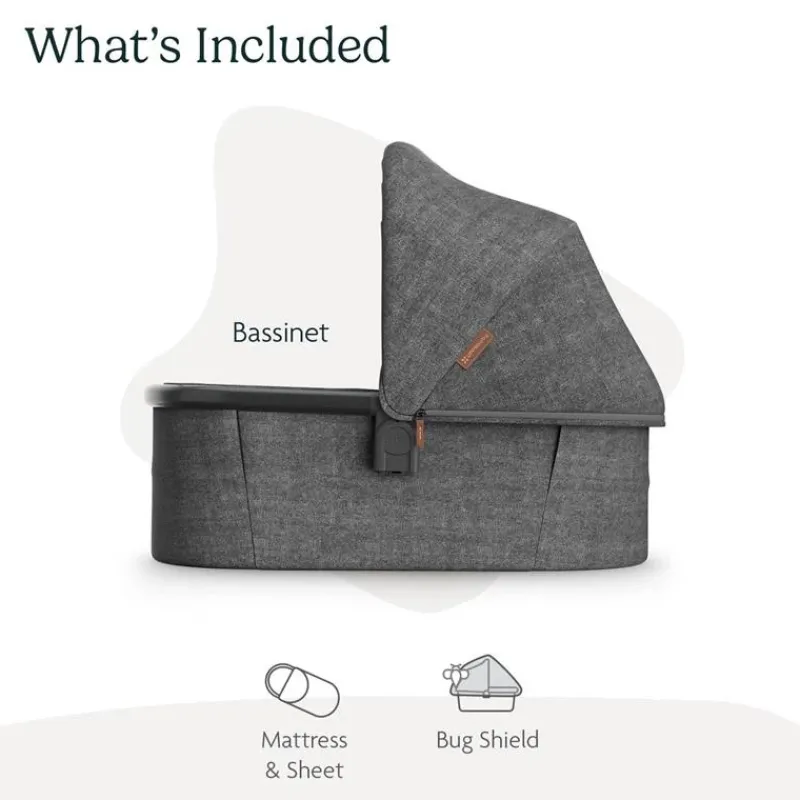 uppababy__bassinet_v_comp_SKU2YidHEuK_3.webp Uppababy - Bassinet V3, Compatible with Vista, Cruz, Ridge, Minu Strollers, Greyson (Charcoal Mélange/Carbon Frame) New
