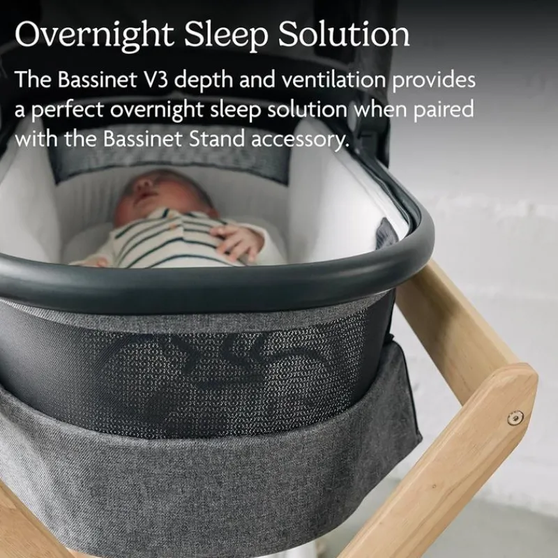 uppababy__bassinet_v_comp_SKU2YidHEuK_4.webp Uppababy - Bassinet V3, Compatible with Vista, Cruz, Ridge, Minu Strollers, Greyson (Charcoal Mélange/Carbon Frame) New