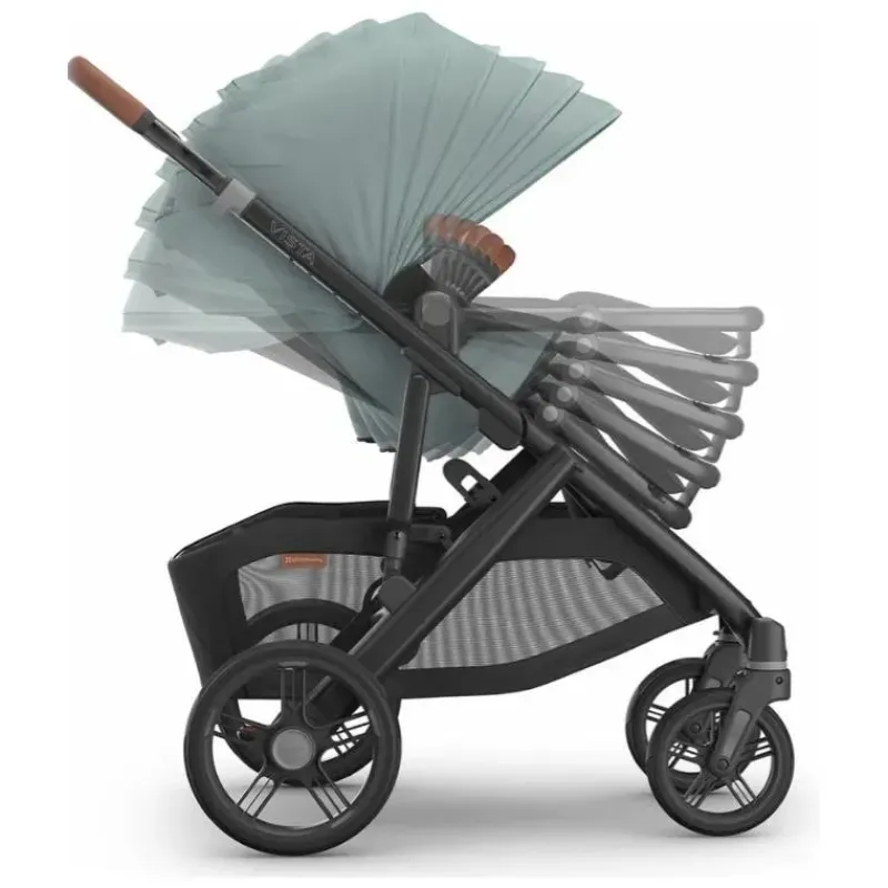 uppababy__carrinho_vista__SKU6vbCVCG6_4.webp Uppababy - Carrinho Vista V3, Kenzi (Mystic Aqua/Estrutura Carbono/Couro Saddle) Fashion