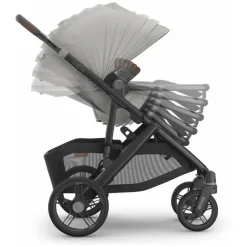Uppababy - Carrinho Vista V3, Savannah (Jacquard cinza pérola/estrutura de carbono/couro castanho) Best