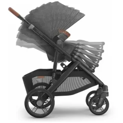 Uppababy - Carrinho Vista V3, Greyson (Charcoal Mélange/Estrutura de Carbono/Couro Saddle) Best