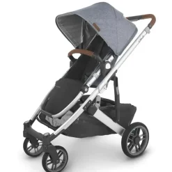 Uppababy - Cruz Stroller V2, Gregory (Azul Melange/Prata/Couro Saddle) Online