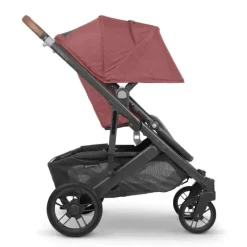 Uppababy - Cruz V2 Stroller, Lucy (Rosewood Mélange/Estrutura de Carbono/Couro Saddle) Outlet
