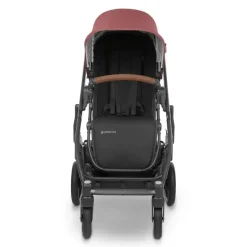 Uppababy - Cruz V2 Stroller, Lucy (Rosewood Mélange/Estrutura de Carbono/Couro Saddle) Outlet