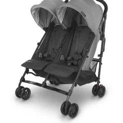 Uppababy - G-LINK V2 Side by Side Double Stroller, Greyson (Charcoal Melange/Carbon) Clearance