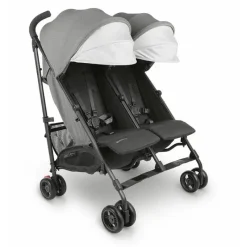 Uppababy - G-LINK V2 Side by Side Double Stroller, Greyson (Charcoal Melange/Carbon) Clearance