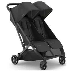 Uppababy - Minu Duo Side By Side Compact Double Stroller, Jake (Charcoal/Carbon Frame/Black Leather) Best