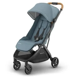 Uppababy - Minu V3 Compact Stroller, Dillan (Stone Blue/Carbon Frame/Sand Leather) New