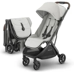 Uppababy - Minu V3 Compact Stroller, Savannah (Pearl Gray Melange/Carbon Frame/Chestnut Leather) Best