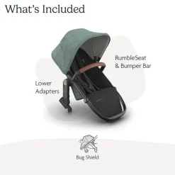 Uppababy - Rumbleseat V3 Second Lower Seat, Green (Mélange/Carbon Frame/Saddle Leather) Online