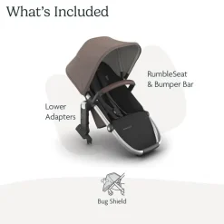 Uppababy - Rumbleseat V3 Second Lower Seat, Theo (Dark Taupe/Silver Frame/Chestnut Leather) Outlet
