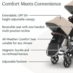 Uppababy - Rumbleseat V3 Second Lower Seat, Declan (Oat Mélange/Silver Frame/Chestnut Leather) Online