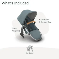 Uppababy - Rumbleseat V3 Second Lower Seat, Callum (Stone Blue/Silver Frame/Sand Leather) Online