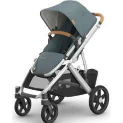 Uppababy - Vista V3 Stroller, Callum (azul pedra/estrutura prateada/couro areia) Best