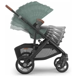 Uppababy - Vista V3 Stroller, Gwen (verde mesclado/estrutura de carbono/couro de sela) Hot