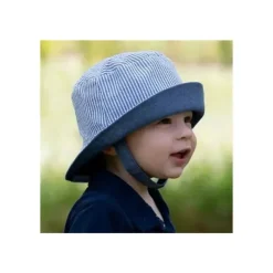 Wee Ones – Chapéu de sol Seersucker reversível para meninos, listras azuis Sale