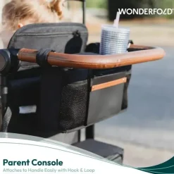 WonderFold Wagon Stroller Wonderfold - Console dos pais com 4 porta-copos isolados, preto Outlet