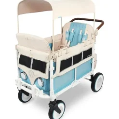 WonderFold Wagon Stroller WonderFold - Volkswagon Special Edition Double Stroller Wagon (4 lugares), Bondi Blue Fashion