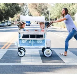 WonderFold Wagon Stroller WonderFold - Volkswagon Special Edition Double Stroller Wagon (4 lugares), Bondi Blue Fashion