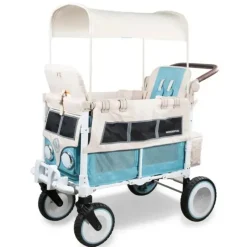 WonderFold Wagon Stroller WonderFold - Volkswagon Special Edition Double Stroller Wagon (2 lugares), Bondi Blue Clearance