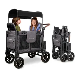 WonderFold Wagon Stroller Wonderfold - W2 Luxe Pro Double Stroller For 2 kids, Charcoal Gray Online