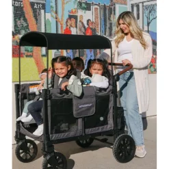 WonderFold Wagon Stroller Wonderfold - W4 Luxe Pro Quad Stroller For 4 Kids, Charcoal Gray Fashion