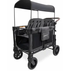 WonderFold Wagon Stroller Wonderfold - W4 Luxe Pro Quad Stroller For 4 Kids, Charcoal Gray Fashion