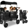 WonderFold Wagon Stroller WonderFold - W4 Luxe Quad Stroller Wagon (4 lugares), preto vulcânico Fashion