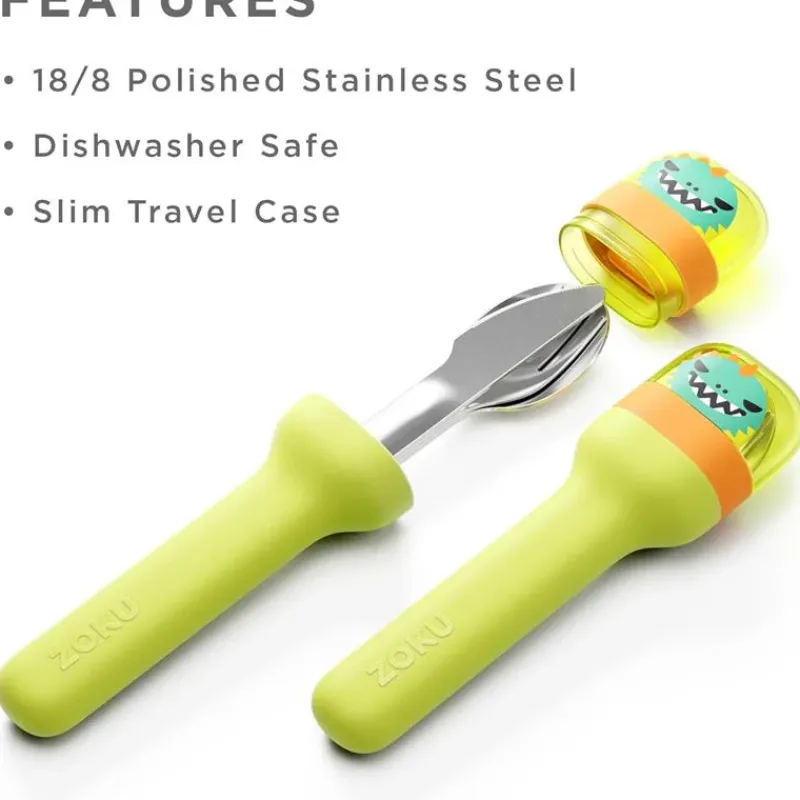 zoku__kids_pocket_utensil_SKUygI0lraA_1.webp Zoku - Kids Pocket Utensil Set, Green Dino Fashion