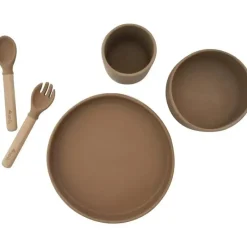 Zoli - Conjunto de louças infantis de silicone 5Pk, Latte Tan Fashion